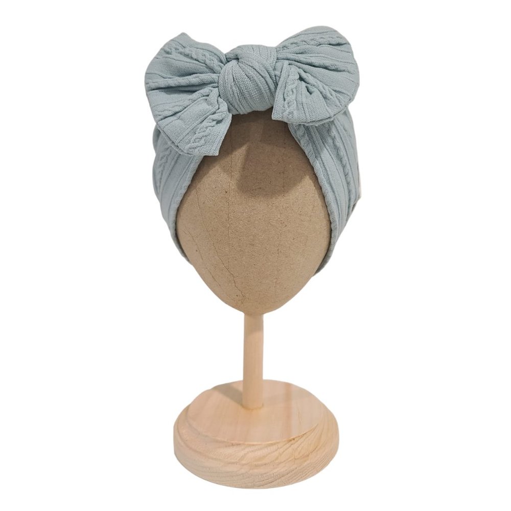 Ivy Nylon Elastic Bowknot Hairband, Light Blue